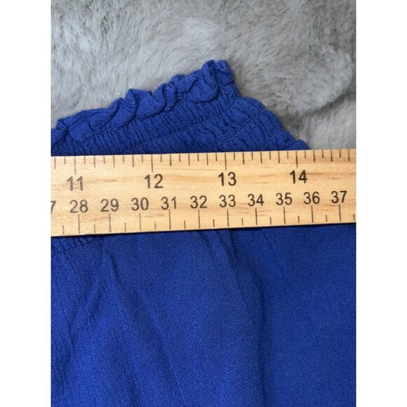 American Eagle Outfitters Women's Small Blue Embroidered Pull-On Shorts - Picture 3 of 10